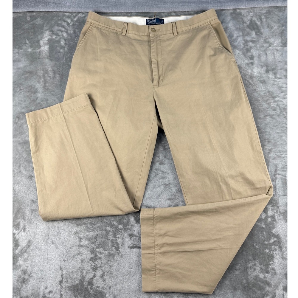 Polo Ralph Lauren Chinos Mens 36x30 Classic Khaki Tan Cotton EUC
